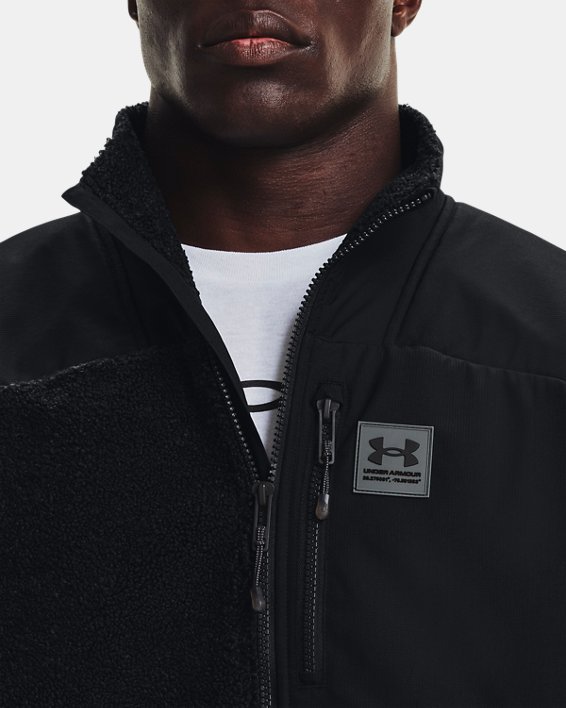 Men's UA Mission Full-Zip Jacket, Black, pdpMainDesktop image number 3